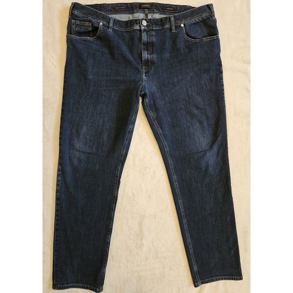 Alberto Premium Business Jeans Mens 44x34 Blue Denim Modern Fit Straight Strech